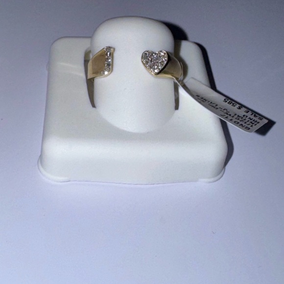 10k Solid Gold Real Diamond J letter initial heart ring for her, FREE APPRAISAL - Picture 3 of 6